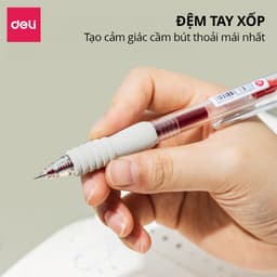 Thumbnail Bút Bi Nước Bút Gel Mực Bấm Deli Đệm Xốp Nhiều Màu Trơn Tru Ngòi 0.5mm Dành Cho Học Sinh Sinh Viên 2