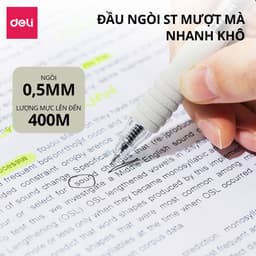 Thumbnail Bút Bi Nước Bút Gel Mực Bấm Deli Đệm Xốp Nhiều Màu Trơn Tru Ngòi 0.5mm Dành Cho Học Sinh Sinh Viên 3