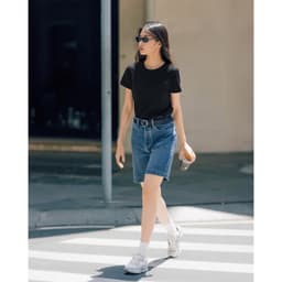 Thumbnail TheBlueTshirt - Áo thun trơn tay ngắn phom suông nữ - New Hero Tee - 100% Natural Cotton - Women 4