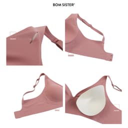 Thumbnail Áo lót nữ su, áo ngực không gọng mút mỏng thoải mái màu trơn dây áo liền siêu êm BOM SISTER MU0320 3