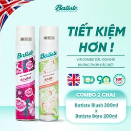 Thumbnail Combo 2 Chai Dầu Gội Khô Batiste Số 1 UK Dầu gội khô Cho Tóc Hết Bết, Bồng Bềnh Hương Thơm Mát Dịu (bare + blush 200ml) 1