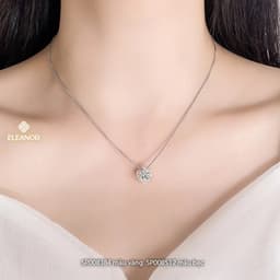 Thumbnail Dây chuyền nữ titan Eleanor Accessories thiết kế hình vuông đính đá phụ kiện trang sức vòng cổ 8384 1