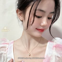 Thumbnail Dây chuyền nữ titan Eleanor Accessories thiết kế hình vuông đính đá phụ kiện trang sức vòng cổ 8384 3