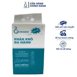 Thumbnail Khăn khô đa năng cho bé LIKADO  túi 400 tờ 100 % cotton kích thước 15 x 20cm tự phân hủy ( 1 túi) 1