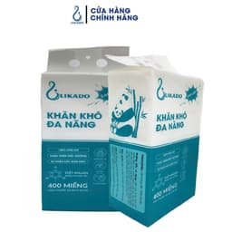 Thumbnail Khăn khô đa năng cho bé LIKADO  túi 400 tờ 100 % cotton kích thước 15 x 20cm tự phân hủy ( 1 túi) 2