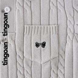 Thumbnail TINGOAN® - Áo len xù POLO cổ bẻ xám phối túi ngực POLO BABY TOP/GR (không bao gồm khăn choàng cổ) 1