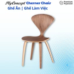 Thumbnail Ghế ăn Cherner, Ghế làm việc, Ghế thư giãn Gỗ uốn cong Plyconcept Sadin Chair - Màu Walnut 1