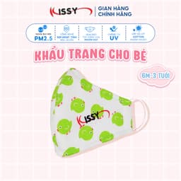 Thumbnail Khẩu Trang Kissy Trẻ Em Cho Bé 6 Tháng - 3 Tuổi Gà Con Xanh Vải Cotton Kháng Khuẩn Ngăn Tia UV Chống Bụi Mịn S1-0010 1