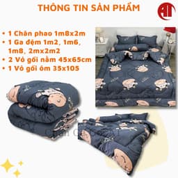 Thumbnail Set 5 Món Vỏ Chăn Cao Cấp - Vỏ Chăn + Ga + Vỏ gối nằm + Vỏ gối ôm - Đủ mọi kích thước 2