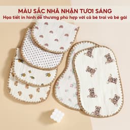 Thumbnail Gối Cho Bé Sơ Sinh 0–3 Tháng Tuổi IQKAO Vải Muslin Mềm Mịn An Toàn Cho Bé Trai Bé Gái Họa Tiết Dễ Thương, Không Kích Ứng 3