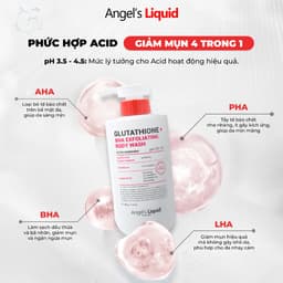 Thumbnail Sữa Tắm Giảm Mụn, Dịu Ẩm Làn Da Angel's Liquid Glutathione + BHA Exfoliating Body Wash 500ML 2