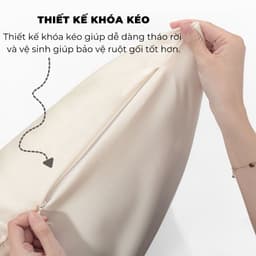 Thumbnail 01 Vỏ Gối Nằm Gòn Bedding Lụa Satin Premium Cao Cấp Khoá Kéo Màu Trơn 50x70 cm 2