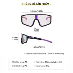 Thumbnail Kính Thể Thao Chống Gió Bụi Nước Mưa AORON Đạp Xe Vận Động Ban Ngày Ban Đêm Chống Tia UV400 Đổi Màu Đa Dạng AK189 2