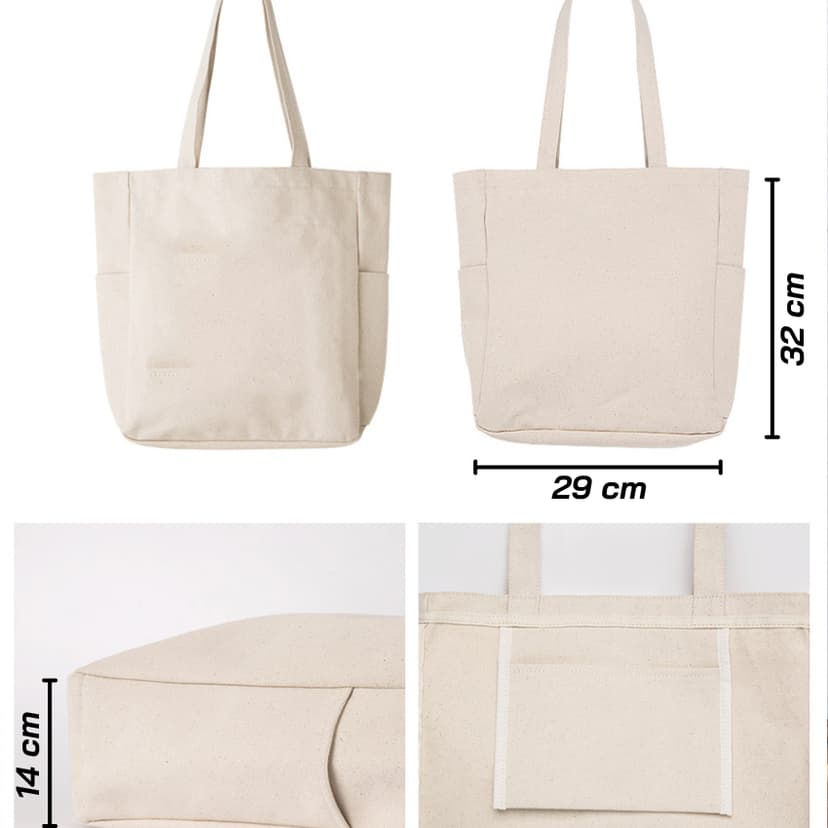 Ảnh Túi Tote Canvas GINKO Unisex Có Dây Kéo ( túi con) Phong Cách Hàn Quốc In Hình SNOOPY ( Nhiều Mẫu ) 1
