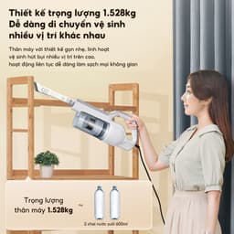 Thumbnail Máy hút bụi gập Aqua CCXL8R đặc biệt đầu gập 90 độ, lực hút 15500Pa - Bảo hành 12 tháng 4