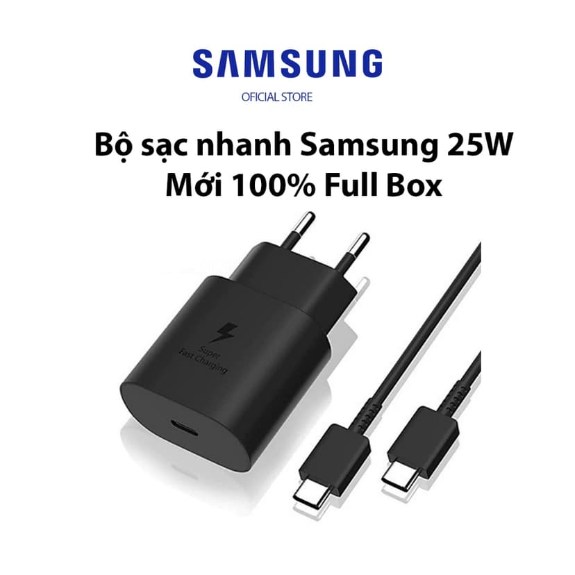 Ảnh Bộ sạc nhanh Samsung 25W Sạc siêu nhanh và cáp sạc Type C dài 1m DYDX bảo hành 1 tháng 1