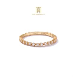Thumbnail Nhẫn vàng 10K Bảo Tín Mạnh Hải thiết kế dáng mảnh đính đá tinh tế phong cách Ý PYN1V10KDH-502005 2