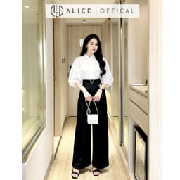 Thumbnail Set Áo Thô Tay Lửng Và Quần Thắt Eo Chéo Rubi Dáng Suông Alice Công Sở Thanh Lịch S716 2