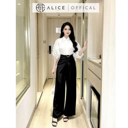 Thumbnail Set Áo Thô Tay Lửng Và Quần Thắt Eo Chéo Rubi Dáng Suông Alice Công Sở Thanh Lịch S716 3