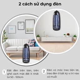 Thumbnail Đèn bắt muỗi Daewoo ánh sáng xanh thu hút côn trùng DWIK-780 an toàn, công suất 6W, tiết kiệm điện năng, BH 1 năm 4
