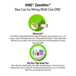 Thumbnail Bao Cao Su ONE của Mỹ Siêu Mỏng Mềm Truyền Nhiệt Nhanh One Zero Thin size 53mm 2
