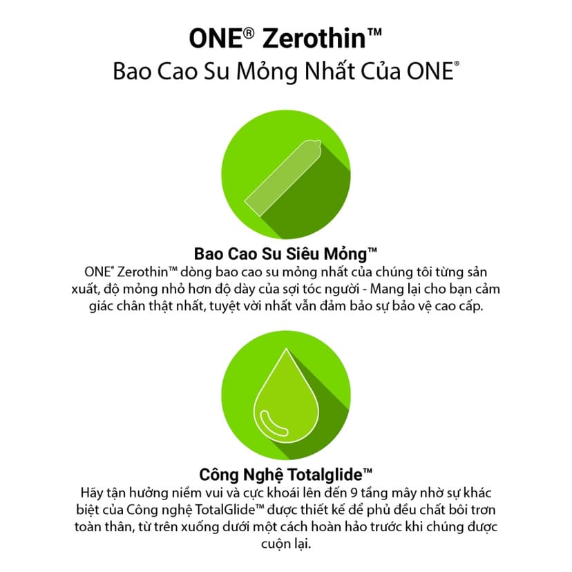 Ảnh Bao Cao Su ONE của Mỹ Siêu Mỏng Mềm Truyền Nhiệt Nhanh One Zero Thin size 53mm 3