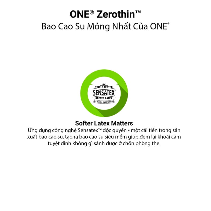 Ảnh Bao Cao Su ONE của Mỹ Siêu Mỏng Mềm Truyền Nhiệt Nhanh One Zero Thin size 53mm 4