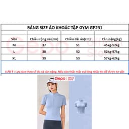 Thumbnail Áo khoác nữ thể thao tay ngắn tập gym,yoga,ôm body chất thun lạnh co giãn 4 chiều GEPO GP231 2
