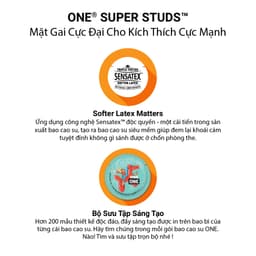 Thumbnail Bao Cao Su ONE của Mỹ Có Gai Cực Đại Mềm One Super Studs size 53mm 3