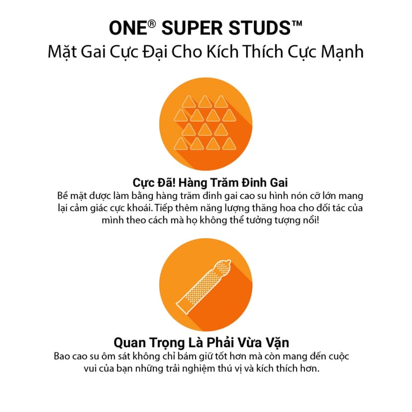 Ảnh Bao Cao Su ONE của Mỹ Có Gai Cực Đại Mềm One Super Studs size 53mm 2