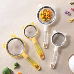 Thumbnail Rây Lọc Cháo inox Tai Gấu Xinh Xắn Dụng Cụ Rây Cháo và Đồ Ăn Siêu Mịn Cho Bé Ăn Dặm 12cm 2