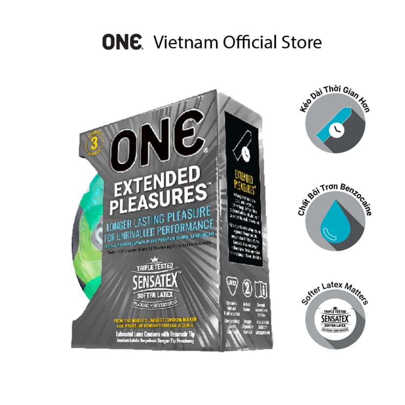 Ảnh Bao Cao Su ONE của Mỹ| One Extended Pleasures kéo dài thời gian cực xịn 53mm 1