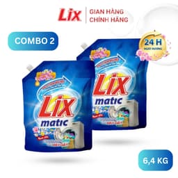 Thumbnail Combo 2 túi nước giặt Lix Matic hương nước hoa 3.2kg giặt tẩy mọi vết bẩn cứng đầu cho máy giặt cửa trước 2C-NGM04 2