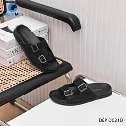 Thumbnail Dép nam quai ngang Da cao cấp SMARTMEN DC-21 Đen 2