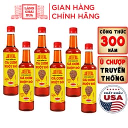 Thumbnail Thùng 6 chai nước mắm nhỉ cá cơm ruột đỏ Làng Chài Xưa 525ml/chai cá ngon vùng nước trồi 300 năm truyền thống 1