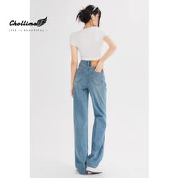 Thumbnail Quần jeans nữ Chollima ống rộng SIMPLE JEAN rách cá tính QD260 ulzzang phong cách hàn quốc năng động 1