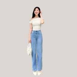 Thumbnail TTTHAO- Quần jean nữ ống suông dài 99cm VNXK Vải cotton co giãn cao cấp QJ273 3