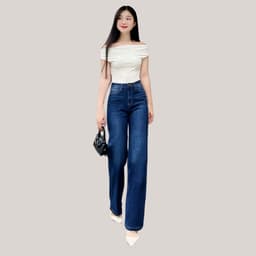 Thumbnail TTTHAO- Quần jean nữ ống suông dài 99cm VNXK Vải cotton co giãn cao cấp QJ273 4