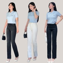 Thumbnail TTTHAO - Quần jean nữ ống đứng VNXK vải cotton co giãn cao cấp S100 1