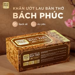 Thumbnail Khăn lau ban thờ Bách Phúc, khăn ướt bao sái lau ban thờ mùi hương trầm và hương quế 3