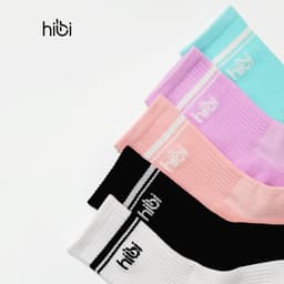 Thumbnail Tất Thể thao Hibi Sports A010 Cotton cổ cao có đệm chống hôi chân và bo chun bàn chân 1