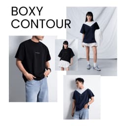 Thumbnail Áo thun Boxy Tee CONTOUR dáng lửng phom rộng CAPMAN CLUB, trẻ trung thoải mái 1