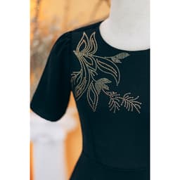 Thumbnail Đầm xòe - Cổ tròn kết cườm tay ngắn - Màu Đen - TTV Store thời trang nữ TTV1738 3