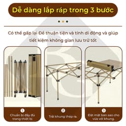 Thumbnail Bàn cắm trại gấp gọn model TSD53 cm GOLD, đa năng, dã ngoại, có thể gập lại, 4