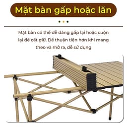 Thumbnail BG - Bàn cắm trại gấp, dễ mang theo, dã ngoại, có thể gập lại, TSD120CM gold có nhiều kích thước 2