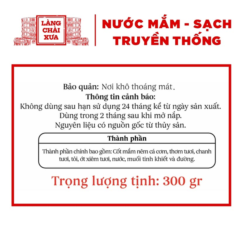 Ảnh [COMBO 4 CHAI] Mắm nêm pha sẵn cao cấp Làng Chài Xưa, nguyên liệu tươi, thơm ngon đặc biệt, chai thủy tinh 300g 2
