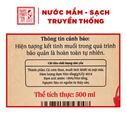 Thumbnail Mắm Tĩn Nhãn Đỏ Độ Đạm 40N Chai Thủy Tinh 500ml/chai Rin Nguyên Chất Truyền Thống Sạch 2
