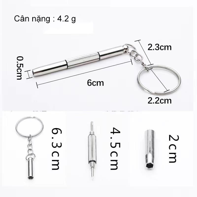 Ảnh Móc vít chìa khóa đa năng vặn ốc AnDu sửa kính mắt 3 đầu đa năng 2