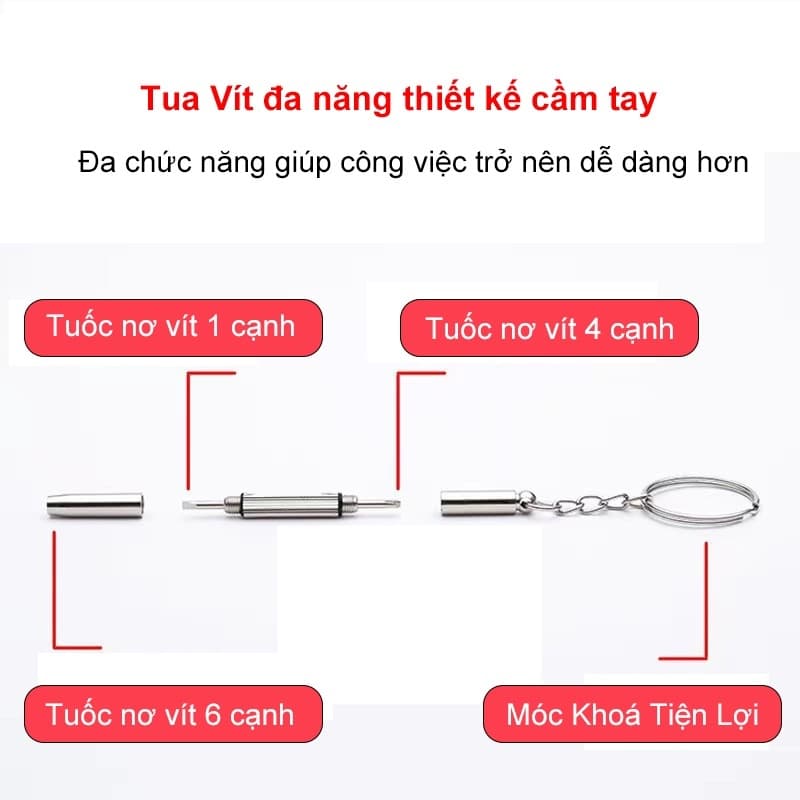 Ảnh Móc vít chìa khóa đa năng vặn ốc AnDu sửa kính mắt 3 đầu đa năng 1