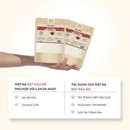 Thumbnail Bột Đậu Đỏ hữu cơ UMIHOME nguyên chất 40g dùng dưỡng trắng toàn thân, đắp mặt nạ giúp trắng da 2
